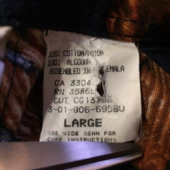 Roper Western Shirt Men’s L Bald Eagle Print Button Down Navy USA Cotton - Picture 9 of 12